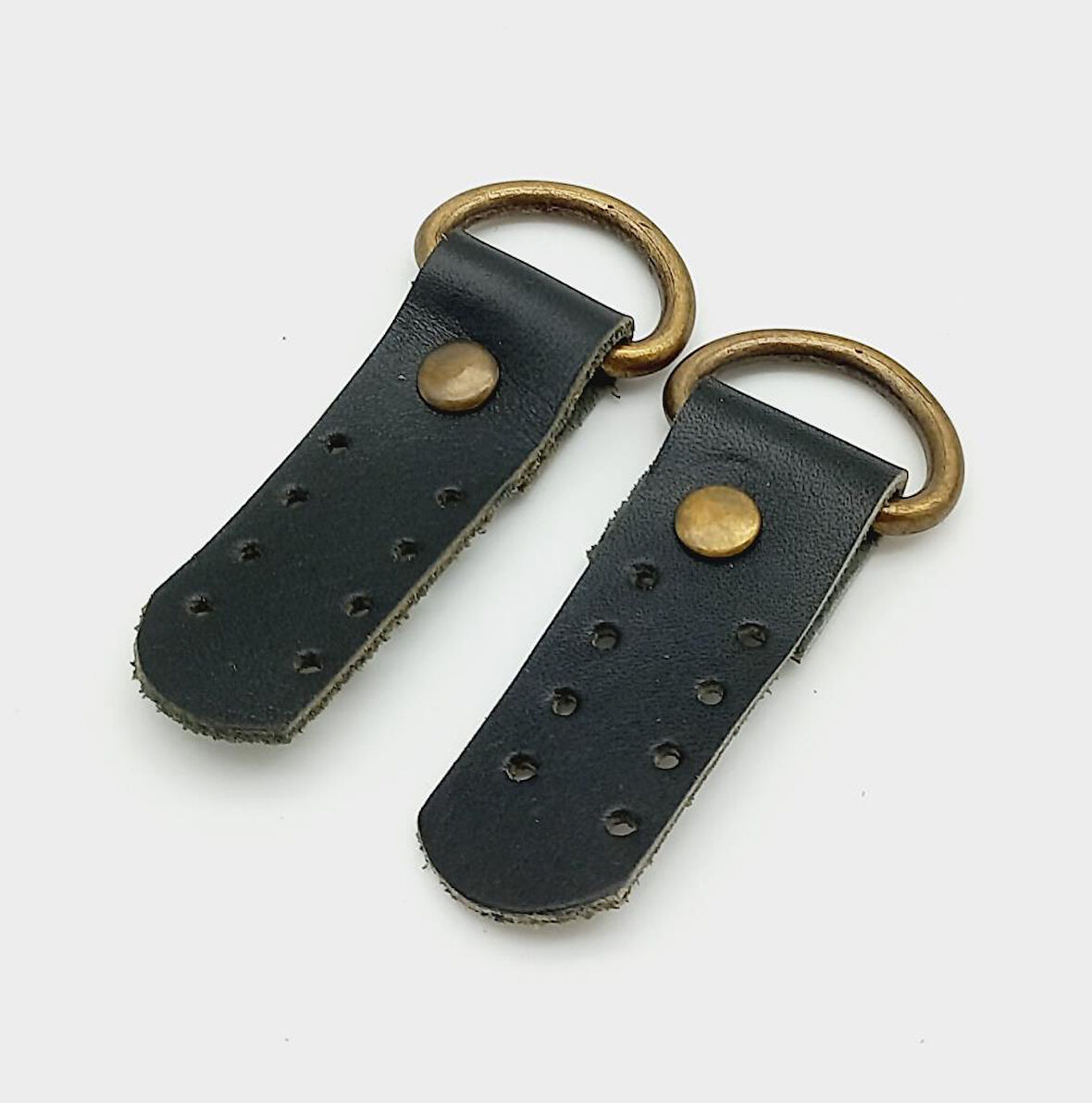 Çanta Aksesuar Gerçek Deri Siyah Sapucu (Böce) Antik Metalli