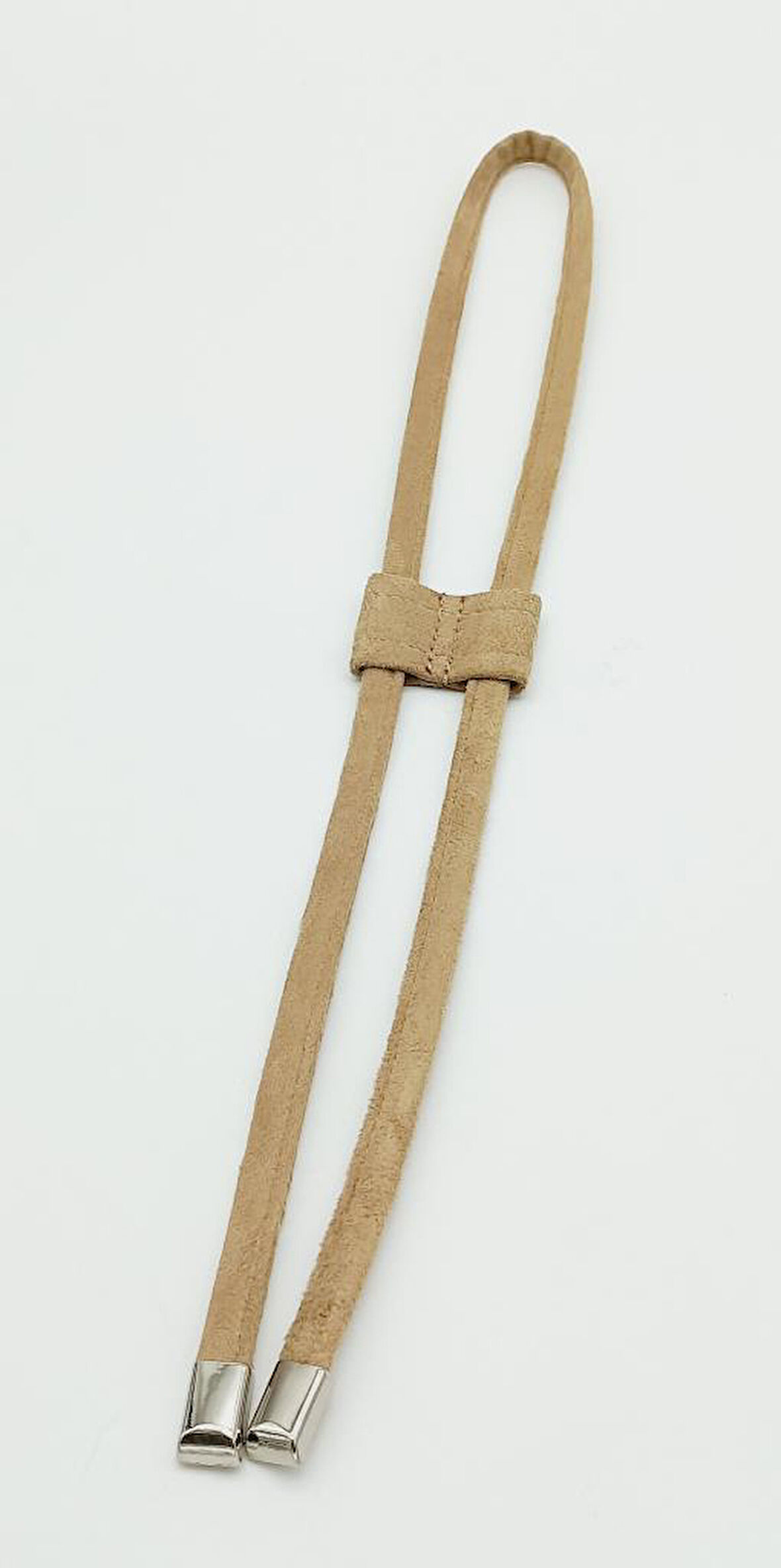 Çanta Aksesuar Bej Renk Suni Deri Nubuk Büzgü Gümüş Metalli