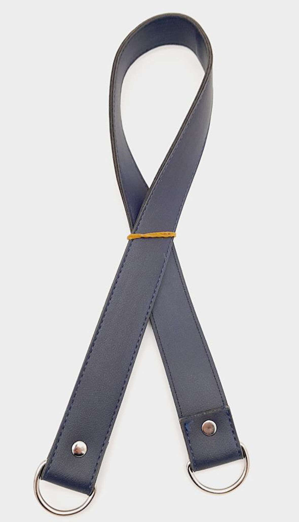 Çanta Aksesuar Suni Deri 70X3 Cm Lacivert Çanta Sapı Gümüş Metalli