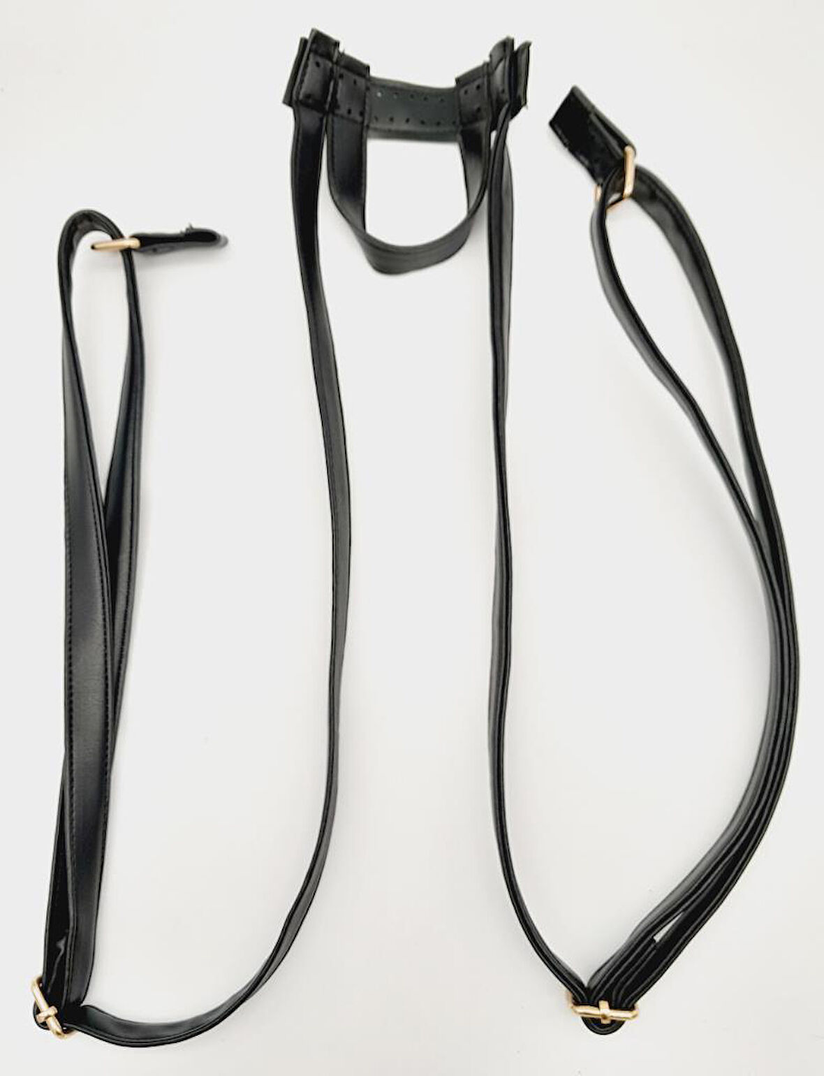 Çanta Aksesuar Suni Deri Siyah Renk Sırt Çantası Sapı Light Gold Metalli