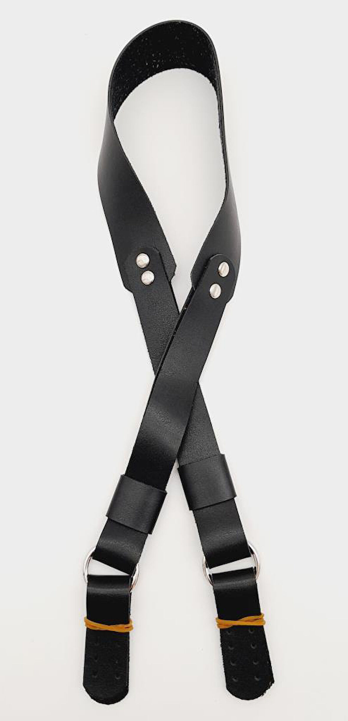 Çanta Aksesuar Tek Kat Suni Deri Siyah Köprülü Çanta Sapı Gümüş Metalli