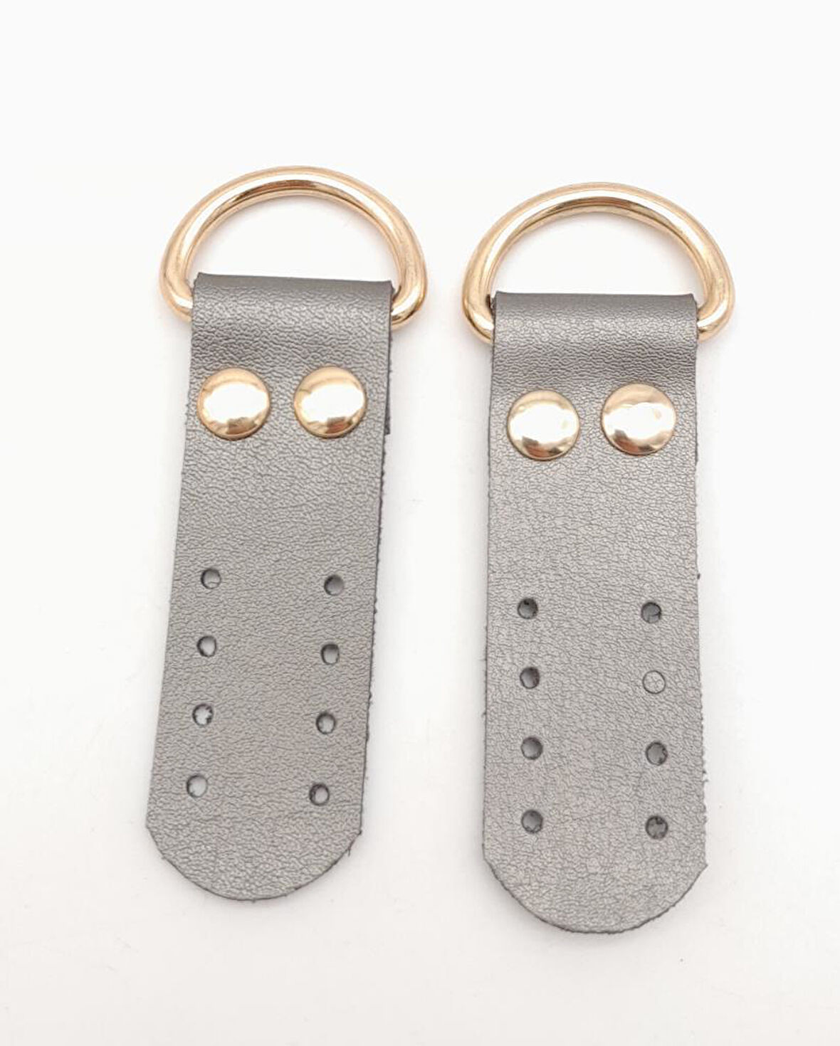 Çanta Aksesuar Parlak Gri Tek Kat Suni Deri Sapucu Böce Light Gold Metalli