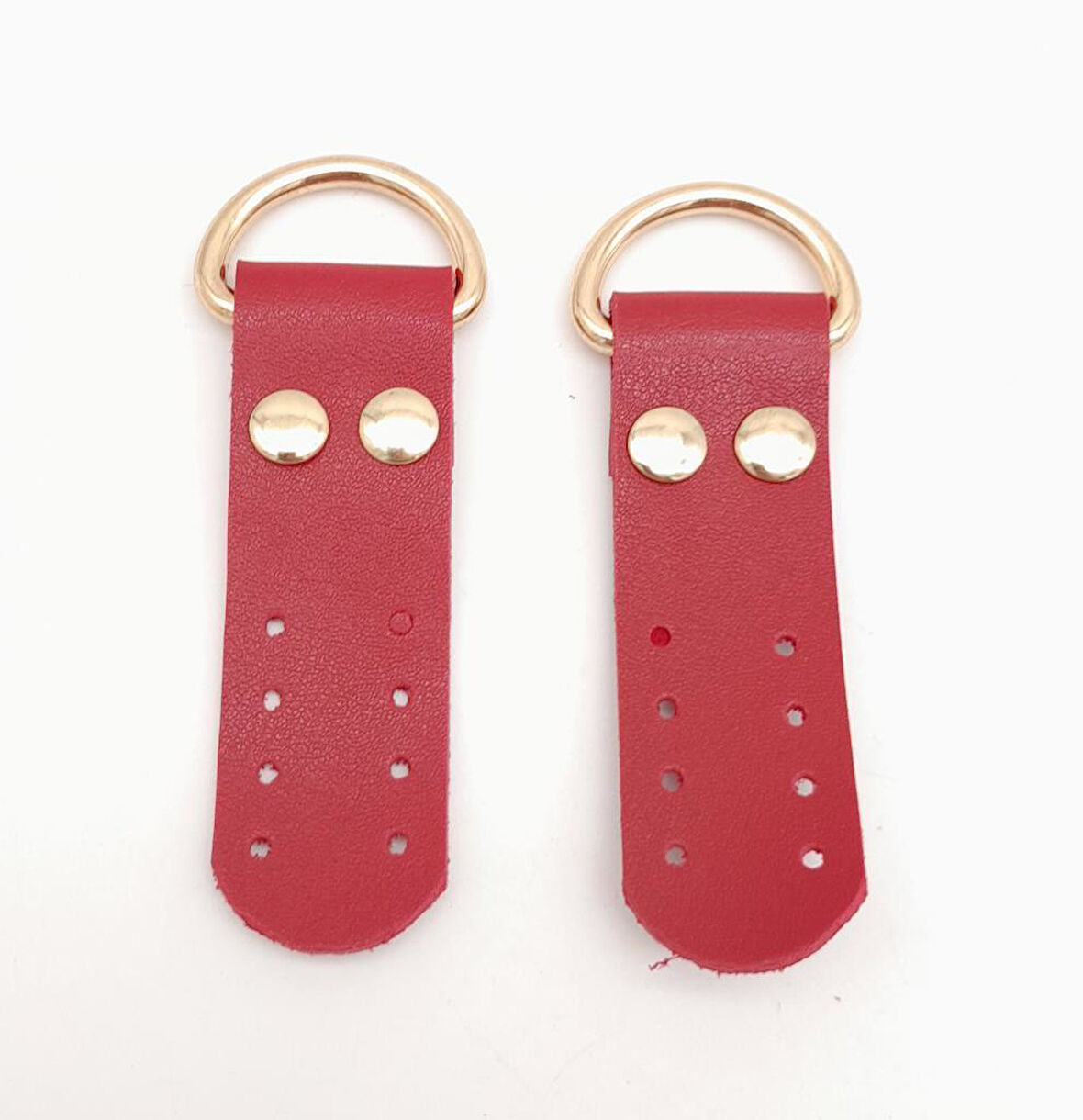 Çanta Aksesuar Kırmızı Tek Kat Suni Deri Sapucu Böce Light Gold Metalli