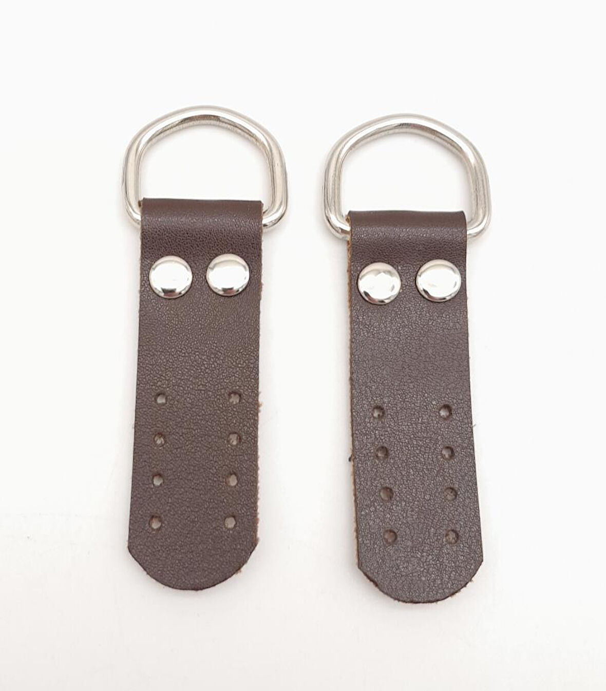 Çanta Aksesuar Kahverengi Tek Kat Suni Deri Sapucu Böce Gümüş Metalli