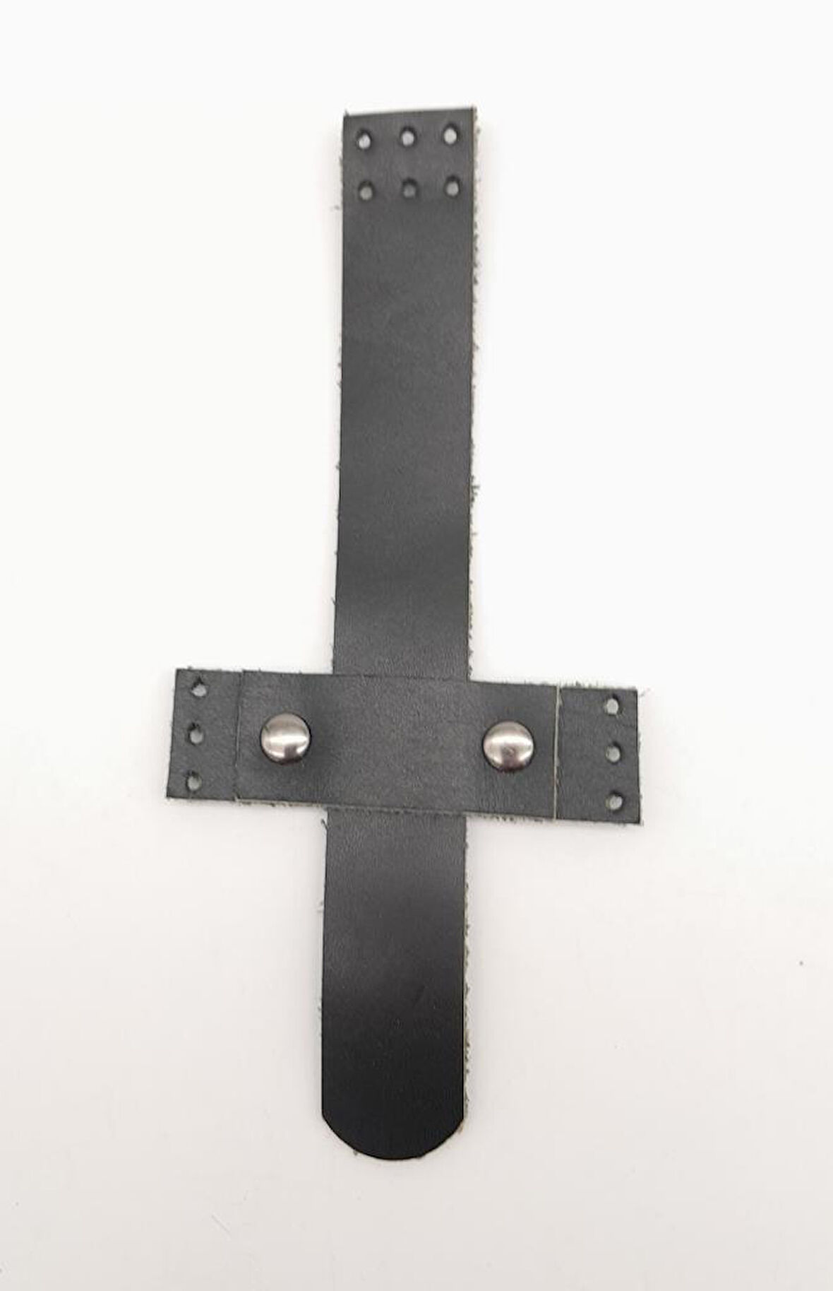 Çanta Aksesuar Siyah Gerçek Deri Kaydırmalı Çanta Kapağı Füme Metalli