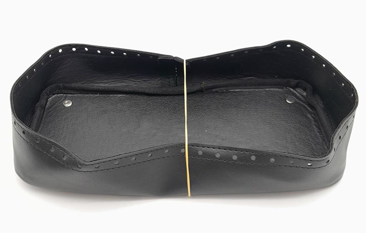 Çanta Aksesuar Siyah Suni Deri 28x13 cm Yüksek Çanta Tabanı Gümüş Metalli