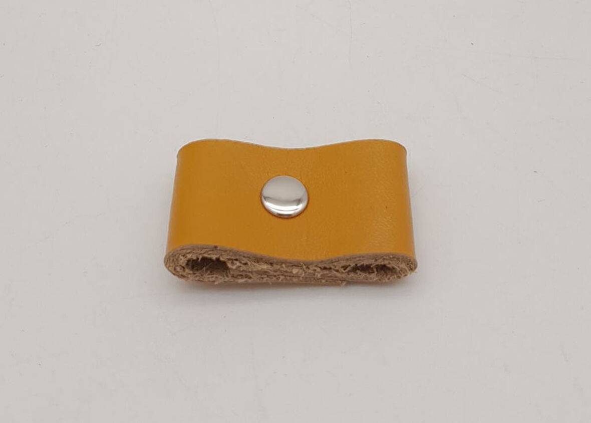 Çanta Aksesuar Hardal Renk Gerçek Deri Büzgülük Gümüş Metalli