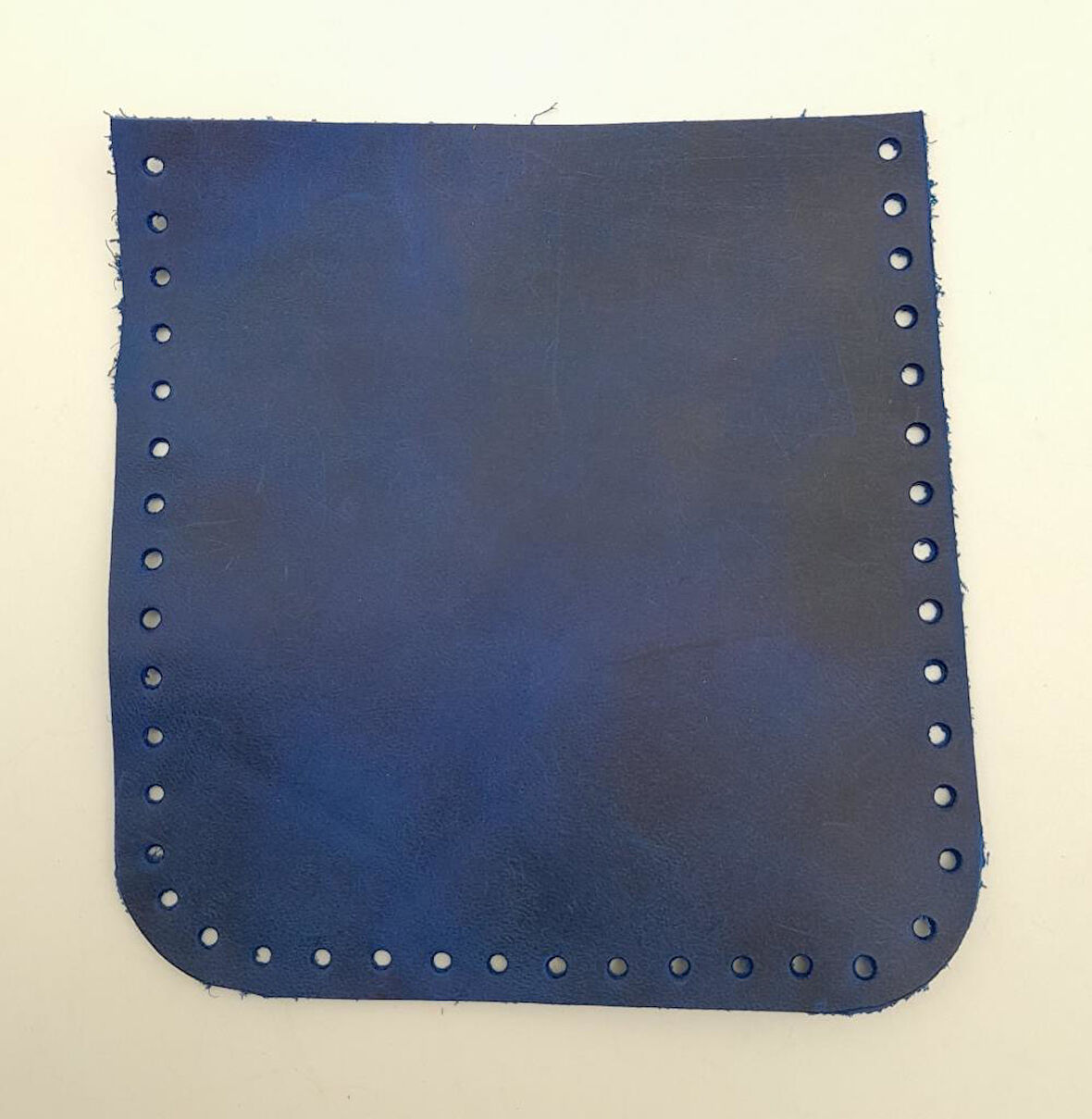 Çanta Aksesuar Crazy Oil Saks Mavi Gerçek Deri 12x12 cm Cep