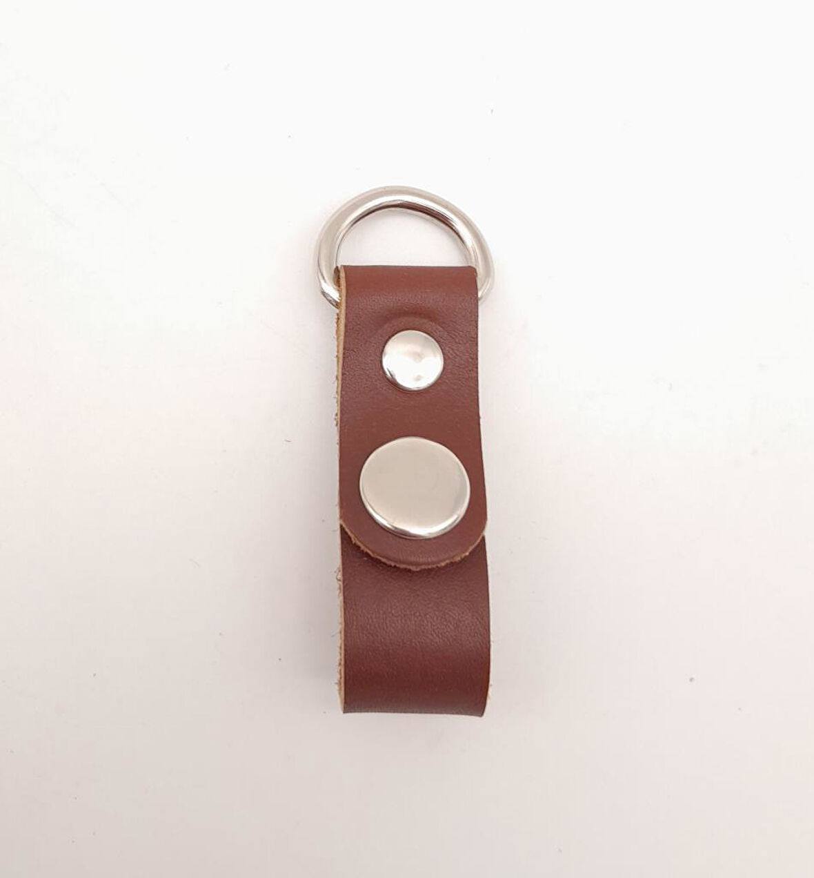 Çanta Aksesuar Kızıl Kahve Gerçek Deri Çıtçıtlı Sapucu Böce Gümüş Metalli 1 Adet