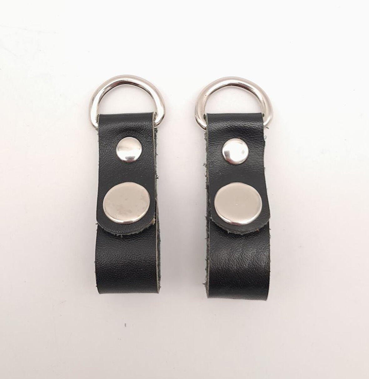 Çanta Aksesuar Siyah Gerçek Deri Çıtçıtlı Sapucu Böce Gümüş Metalli