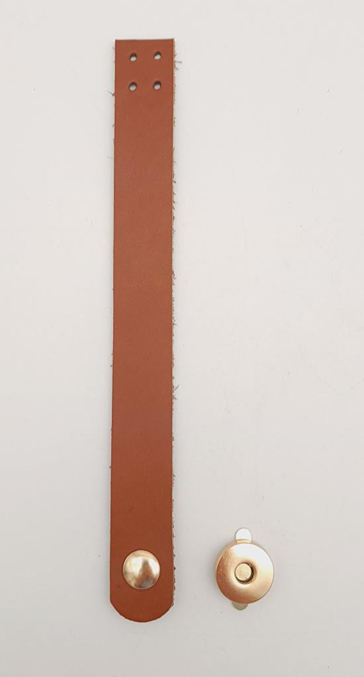 Çanta Aksesuar 18x2 cm Taba Gerçek Deri Düz Çanta Kapağı Light Gold Metalli