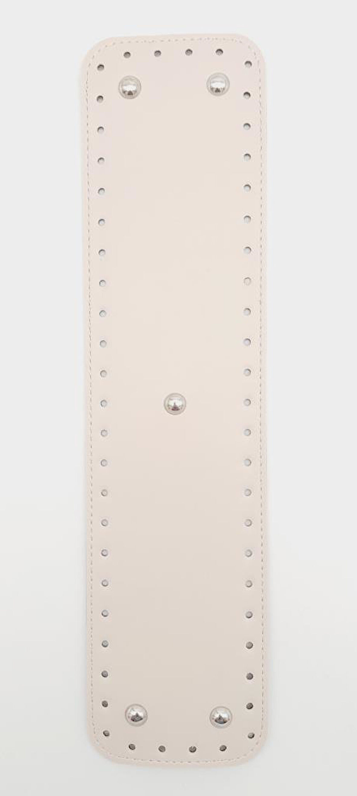 Çanta Aksesuar Suni Deri Krem Renk 40x10 cm Dikdörtgen Çanta Tabanı Gümüş Aparatlı