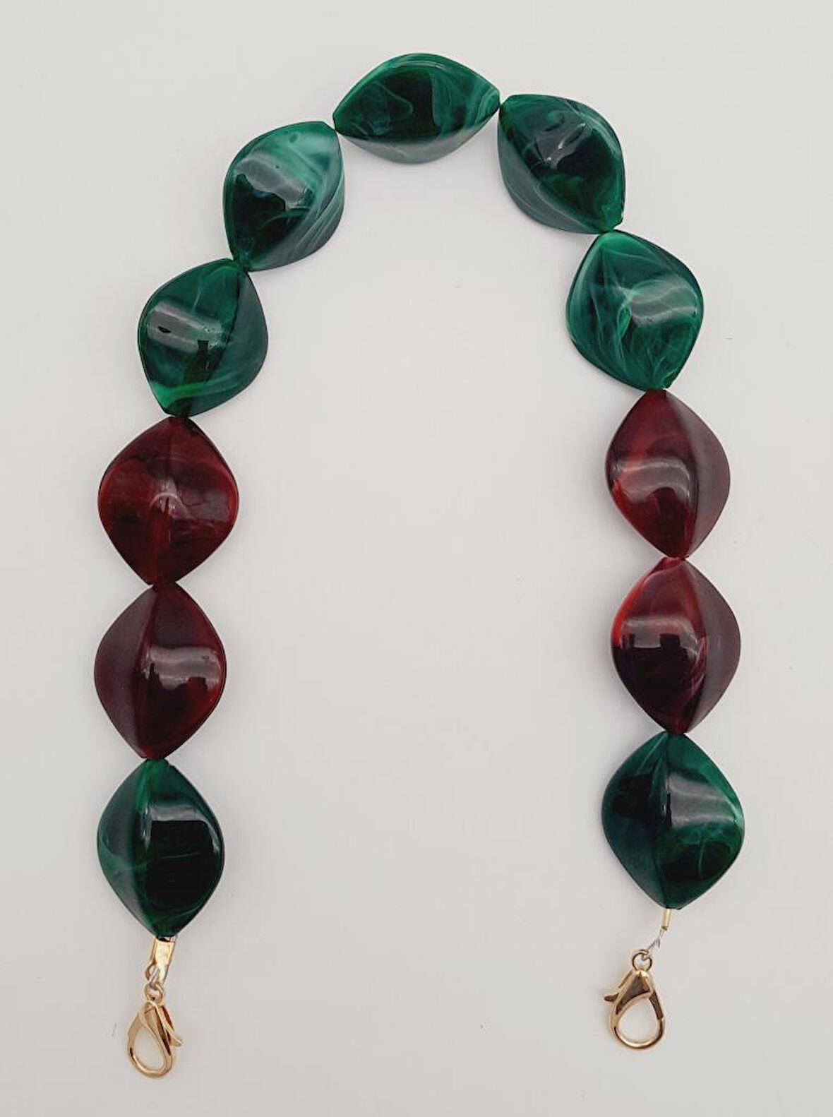 Nusrat Bilişim Çanta Aksesuar 45 cm Kancalı Akrilik Zincir Light Gold Metalli No:13