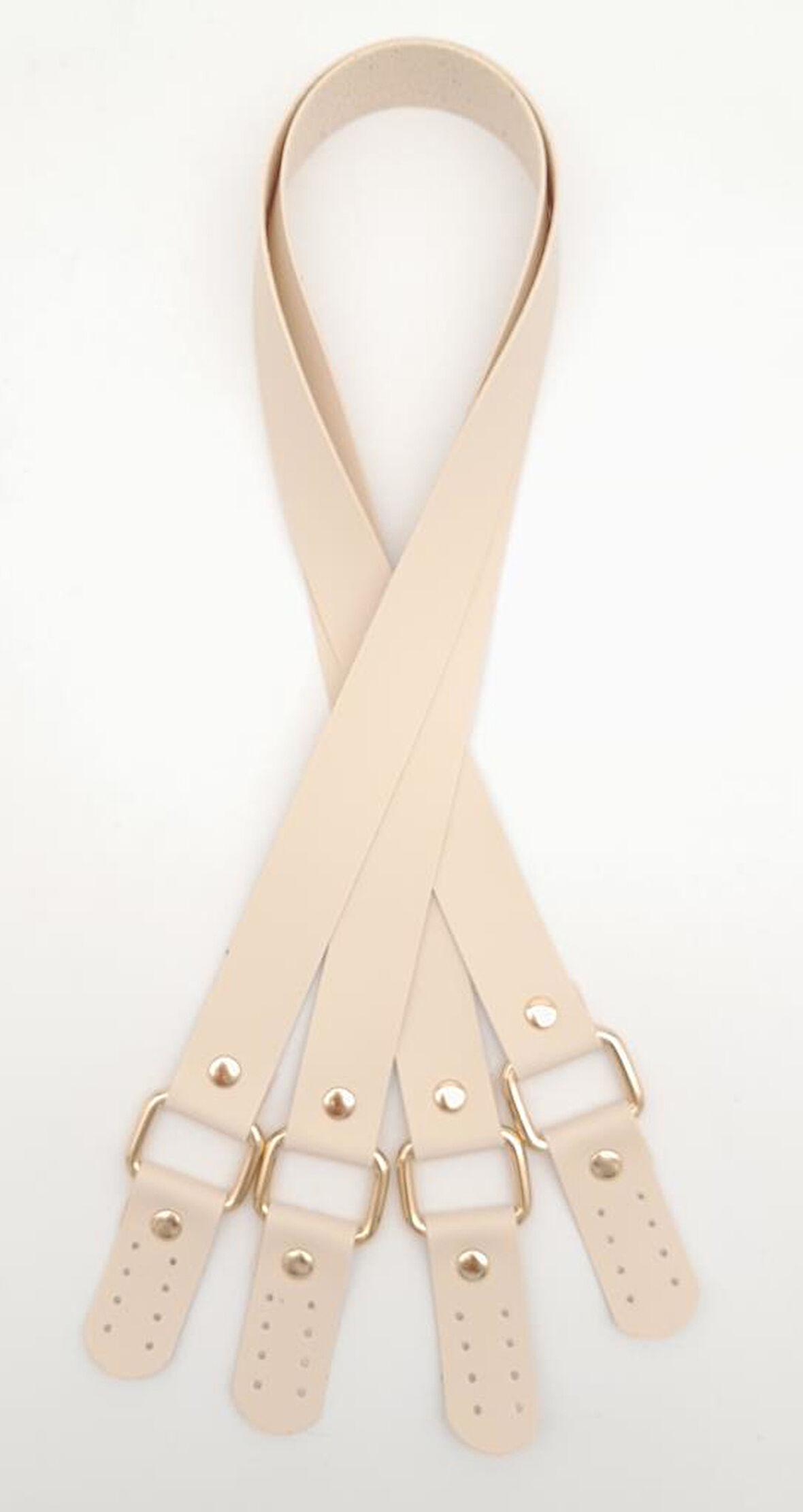 Çanta Aksesuar Karedört Model Suni Deri Krem Renk Çanta Sapı Light Gold Metal