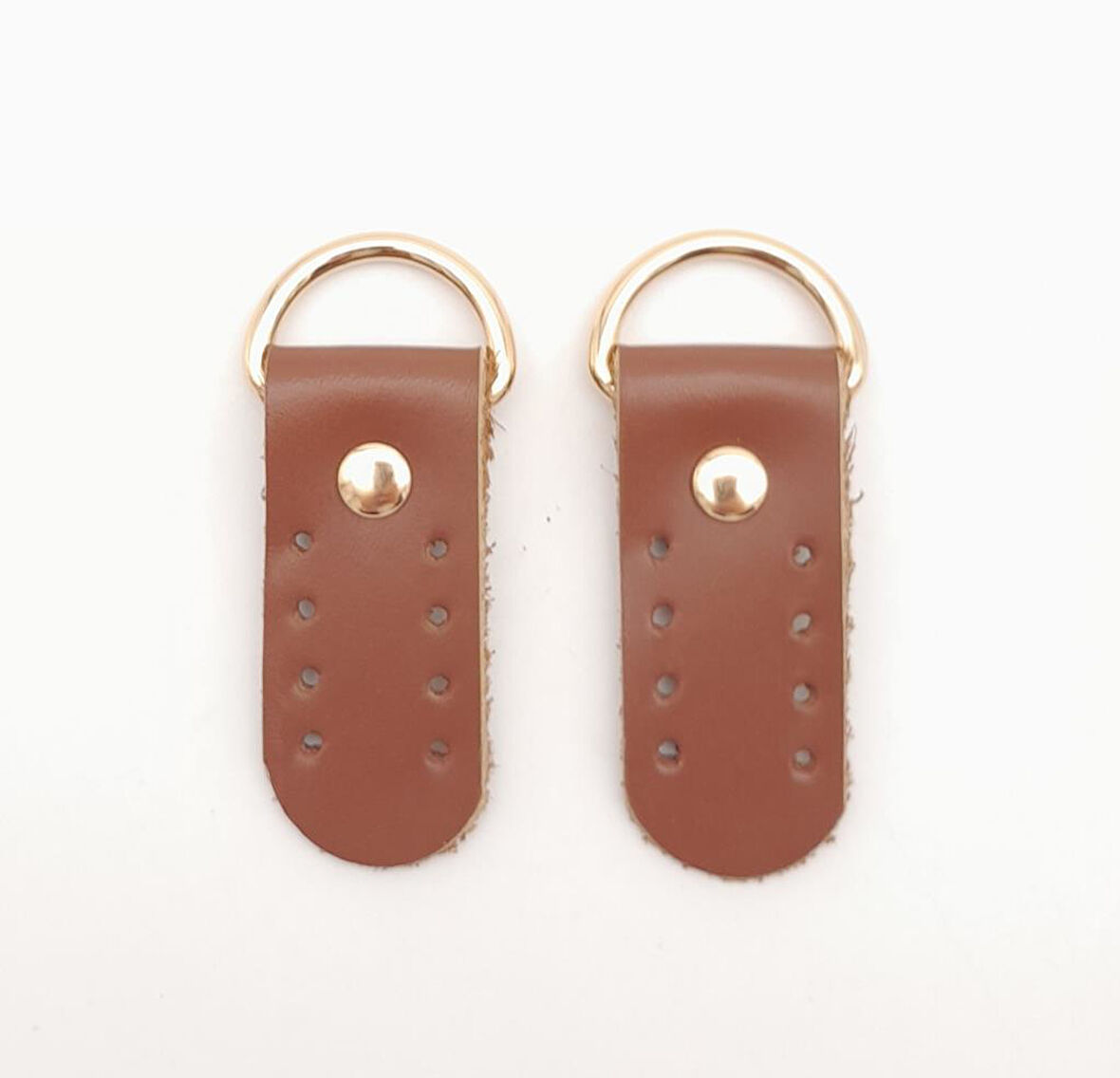 Çanta Aksesuar Gerçek Deri Sapucu (Böce) Sütlü Kahve Renk Light Gold Metalli