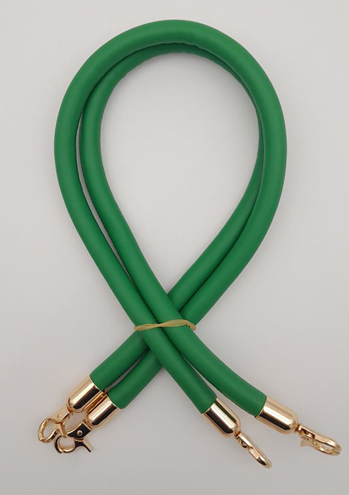 Çanta Aksesuar Çift Kordon Çanta Sapı Yeşil Renk Light Gold Metalli