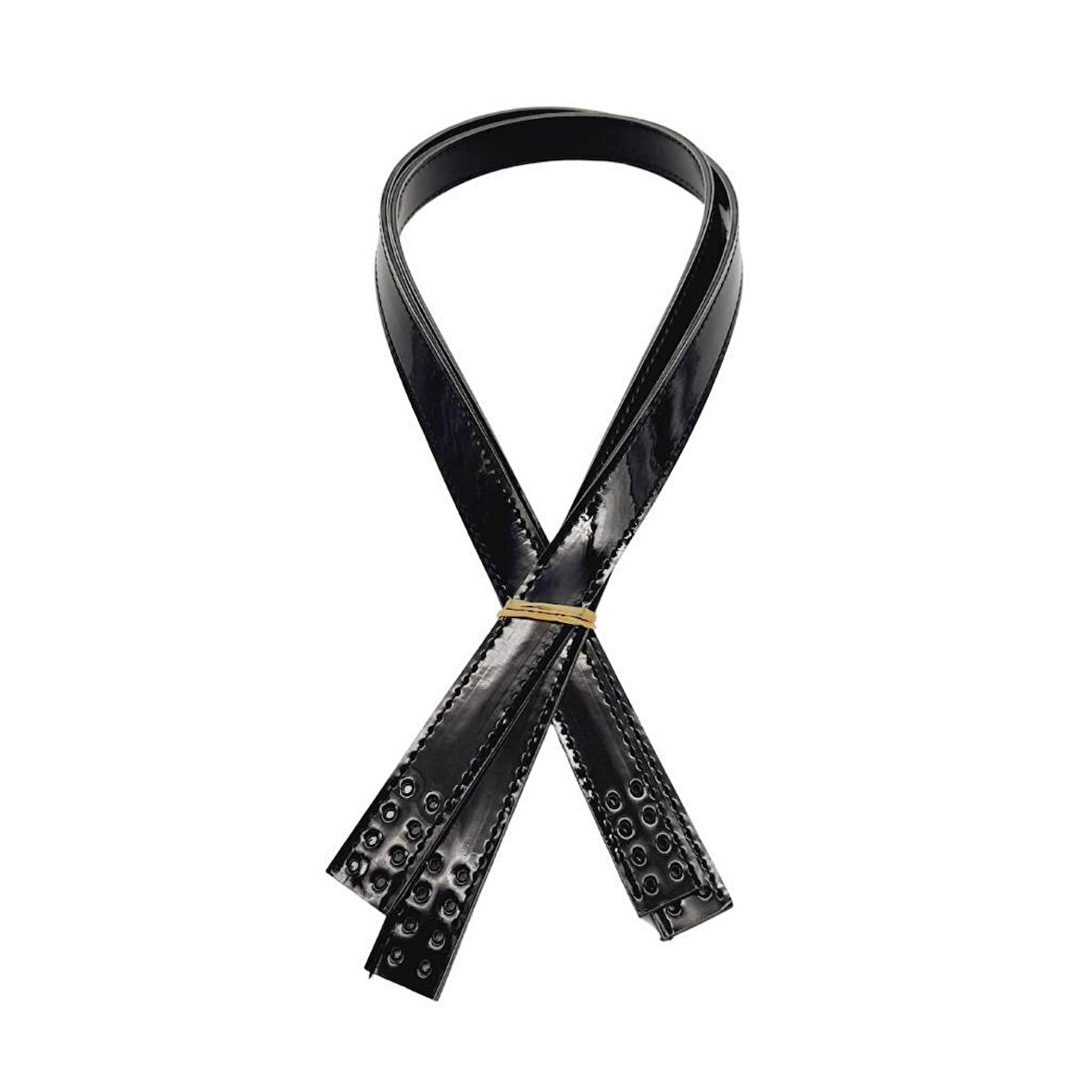 Çanta Aksesuar Rugan Deri 80x2 cm Dikişli Çift Çanta Sapı Siyah Renk