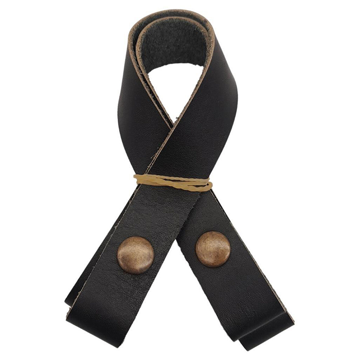 Çanta Aksesuar 30 cm Gerçek Deri Siyah Renk Çıtçıtlı Sap Antik Metalli