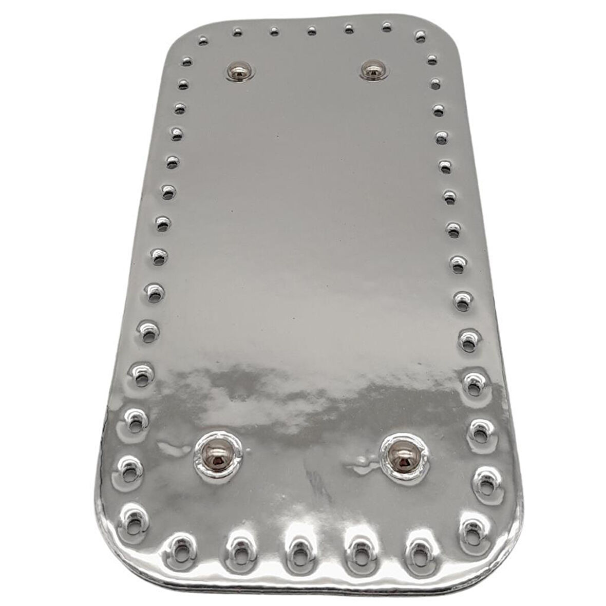 Çanta Aksesuar Parlak Rugan Deri 25x12 cm Dikdörtgen Çanta Tabanı Gri Renk Gümüş Metalli