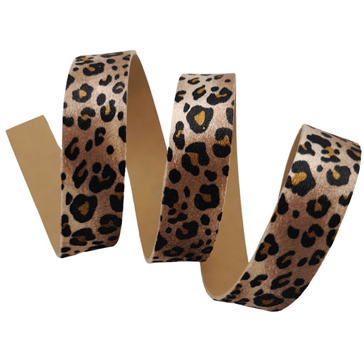 Çanta Aksesuar 3 cm Şerit Suni Deri Leopar Desen 1 metre
