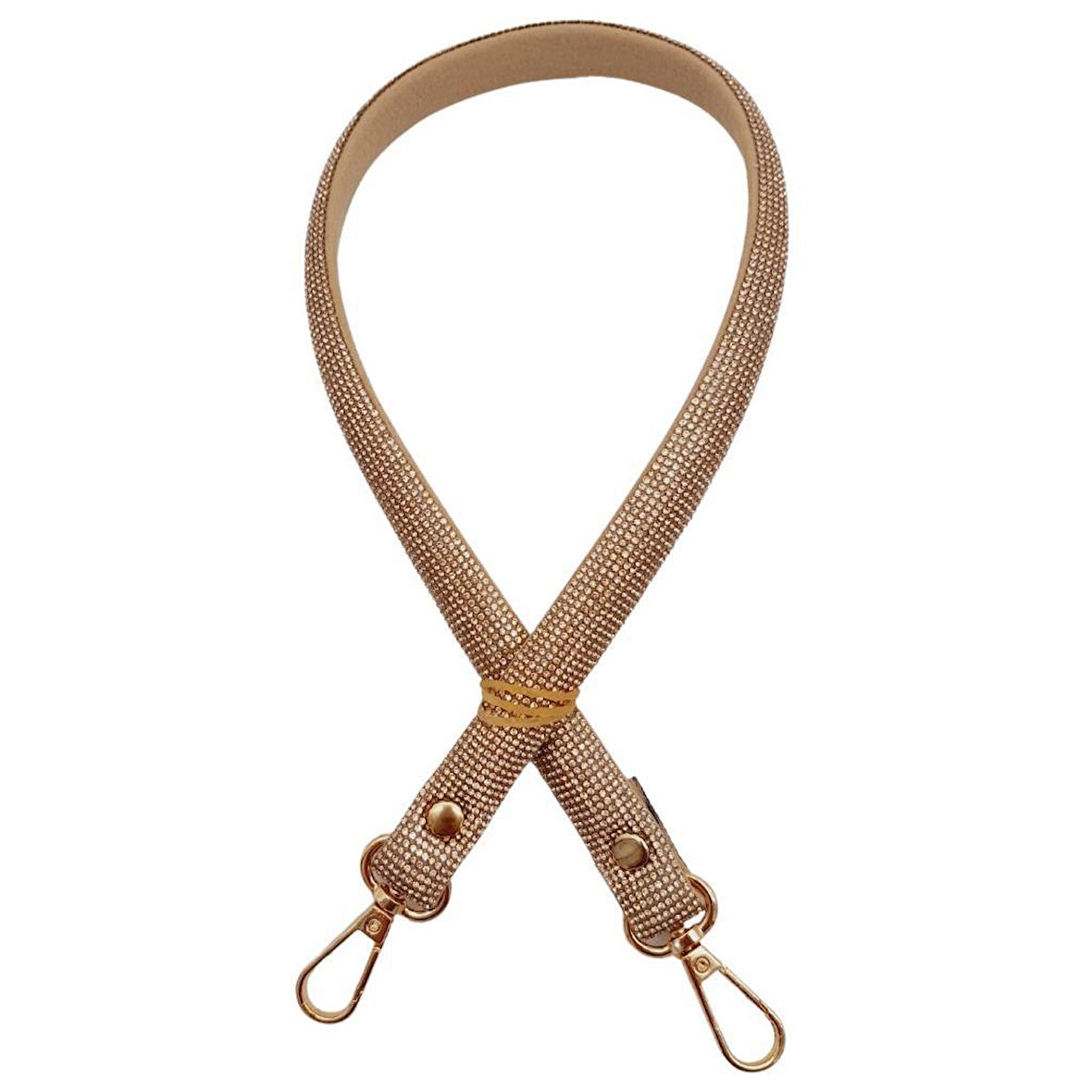 Çanta Aksesuar Taşlı Kancalı Tek Çanta Sapı Gold Renk 1 Adet