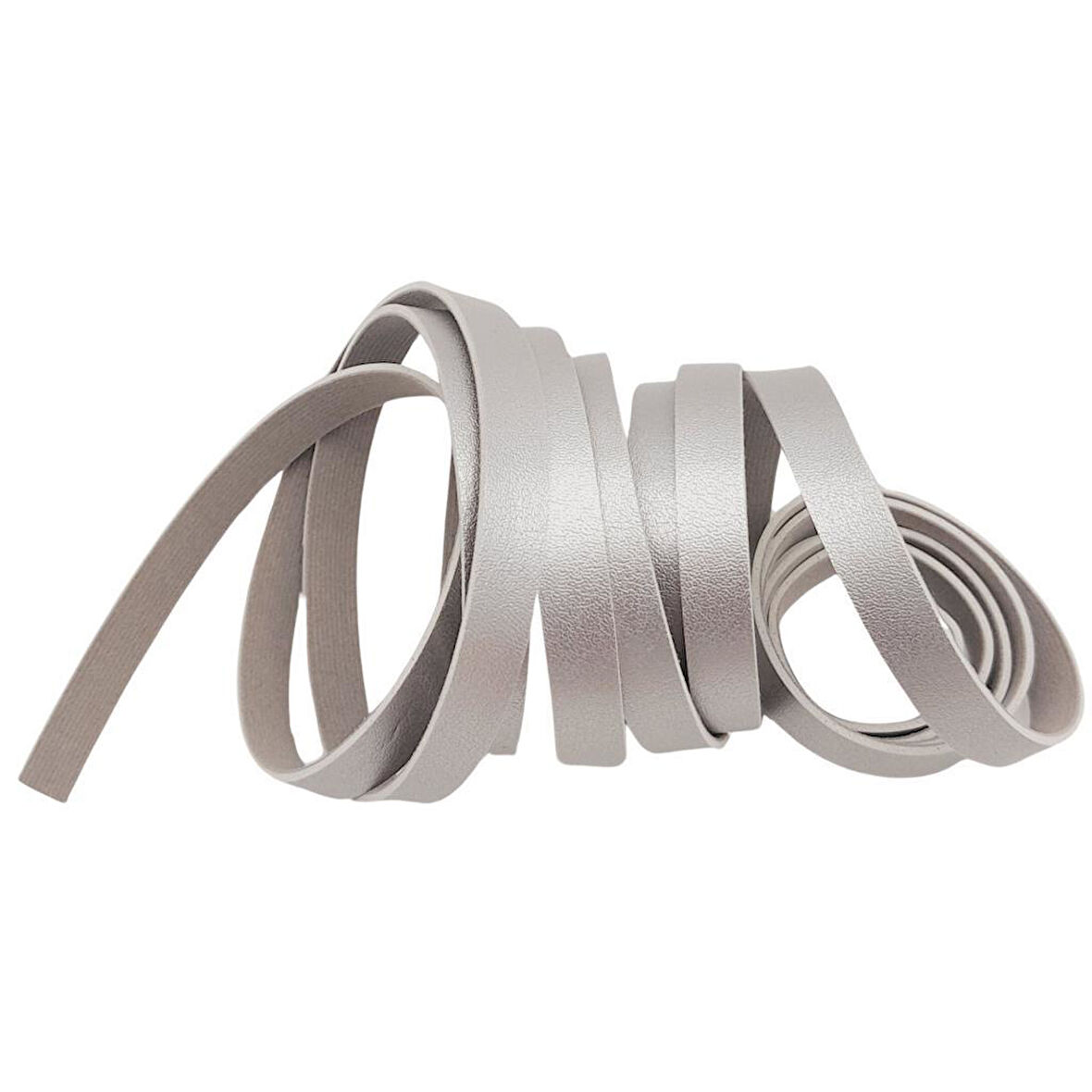 Nusrat Bilişim Çanta Aksesuar 1 cm Şerit Suni Deri Gümüş Renk 1 metre
