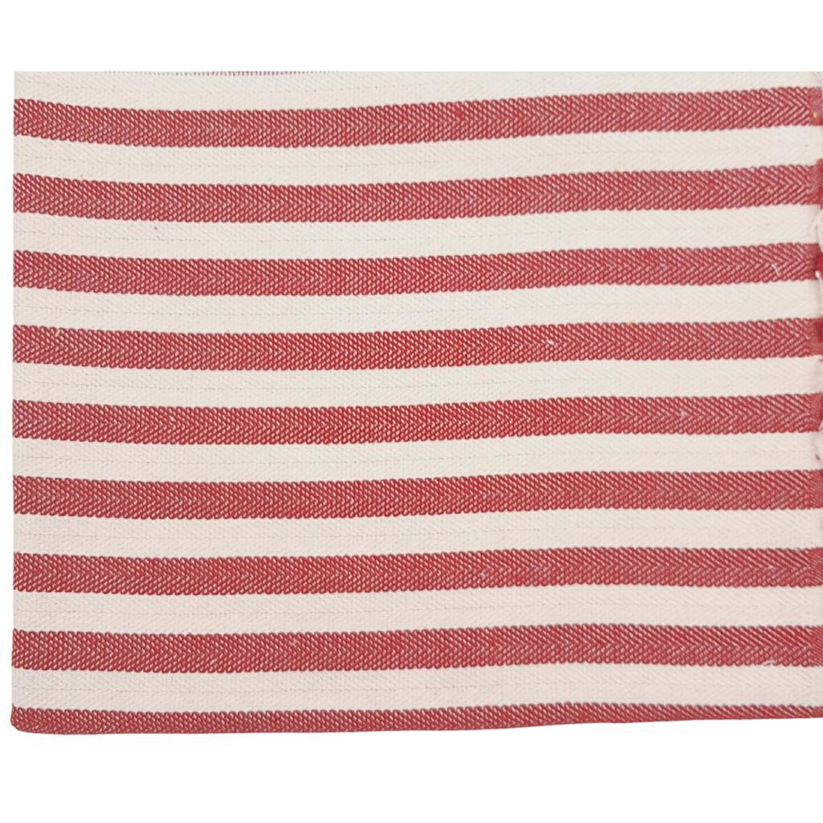 Nusrat Bilişim Çanta Aksesuar Balıksırtı Kırmızı Çizgili Keten Çanta Yapım Kumaşı