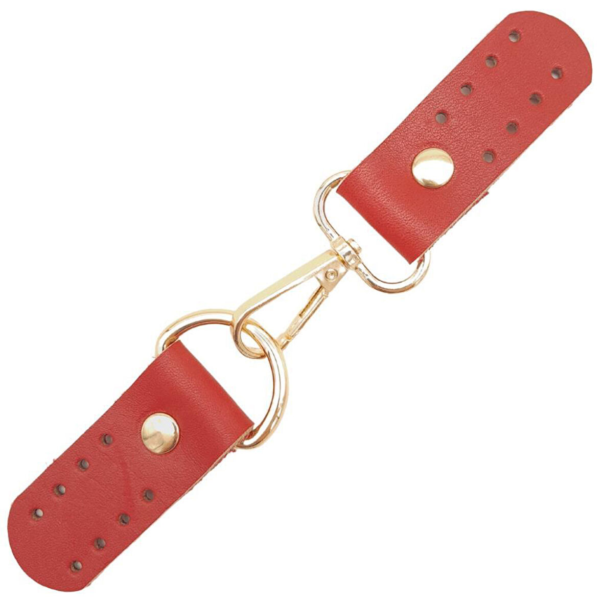 Çanta Aksesuar Gerçek Deri Kancalı Böce (Kilit) Kırmızı Renk Light Gold Metalli