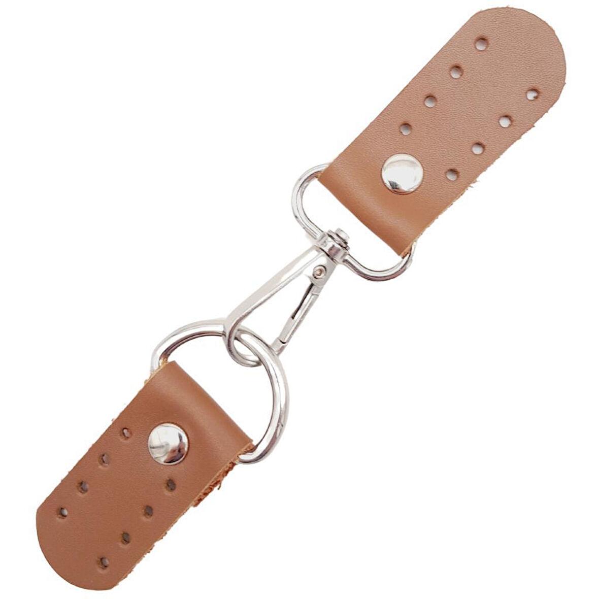 Çanta Aksesuar Gerçek Deri Kancalı Böce (Kilit) Sütlü Kahve Renk Gümüş Metalli