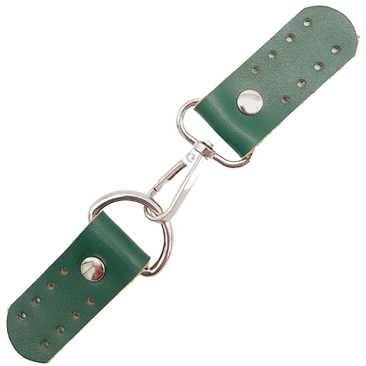 Çanta Aksesuar Gerçek Deri Kancalı Böce (Kilit) Yeşil Renk Gümüş Metalli