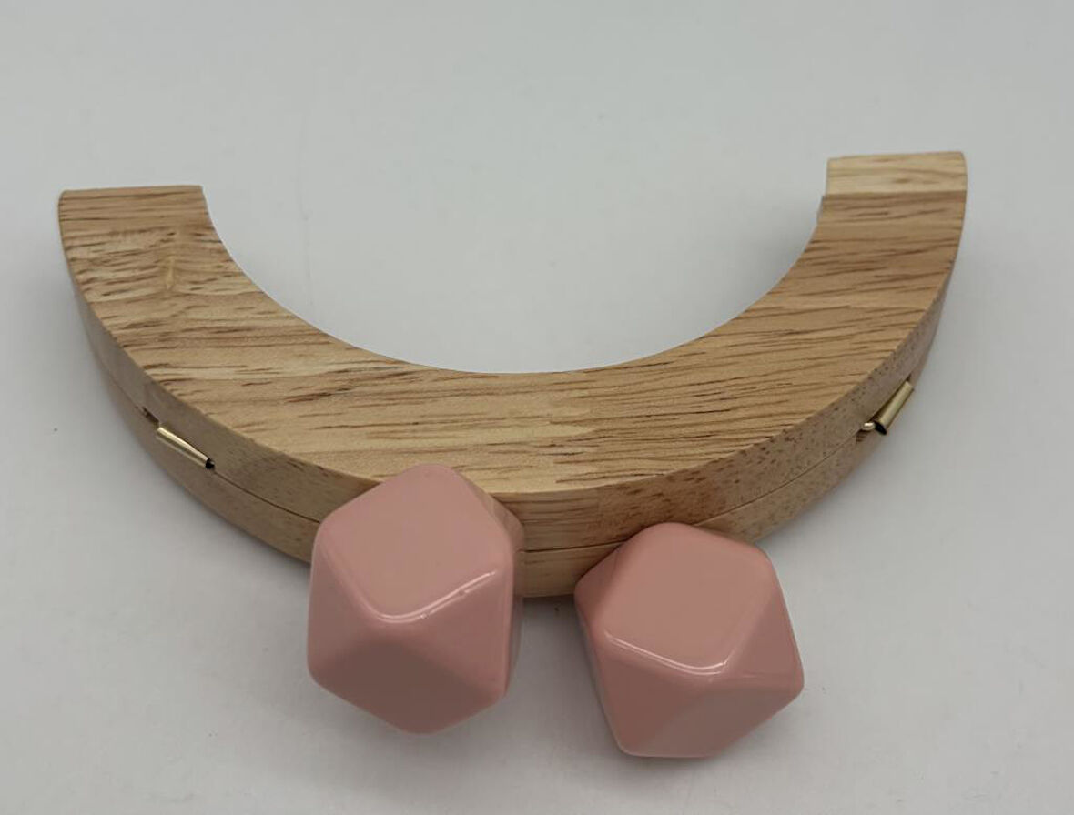 Nusrat Bilişim Çanta Aksesuar 14 Cm  Oval Ahşap Burs Pudra  Renk Toplu
