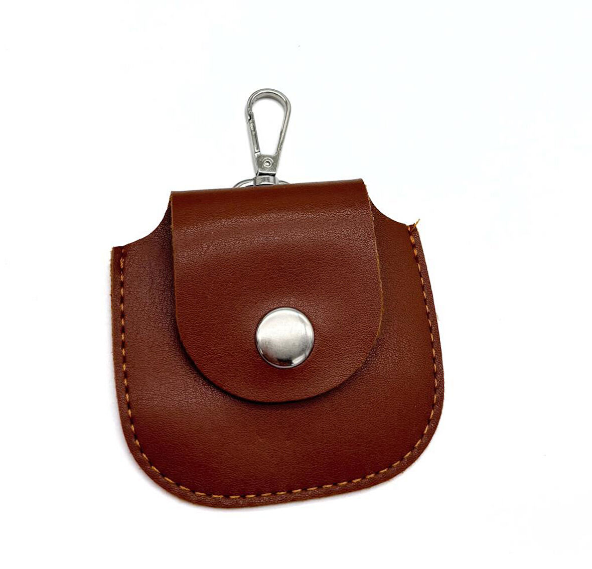 Çanta Aksesuar 8.5x8 cm cm Taba Renk Kancalı Suni Deri Cep