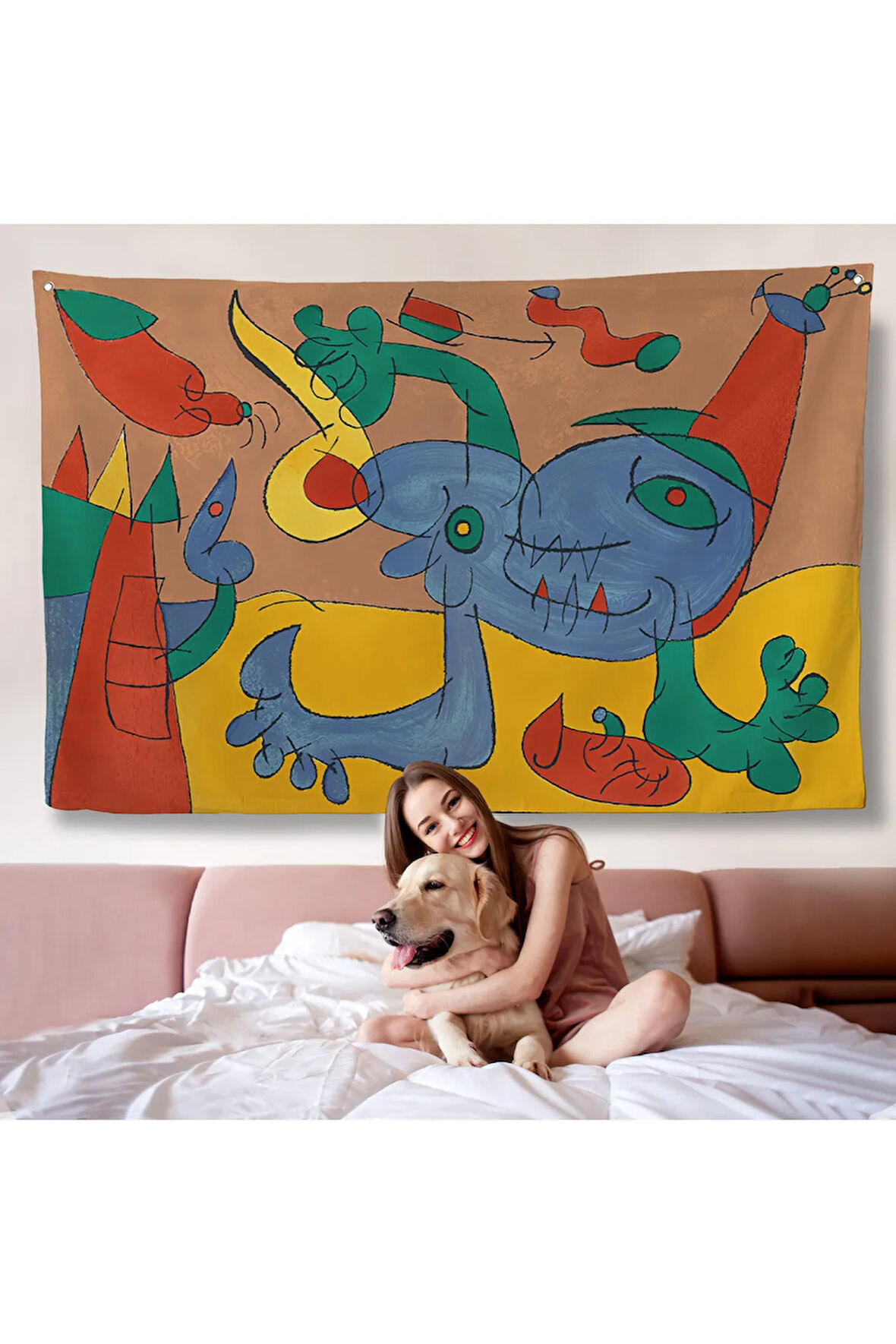 Joan Miro Soyut Sanat Duvar Örtüsü-7068
