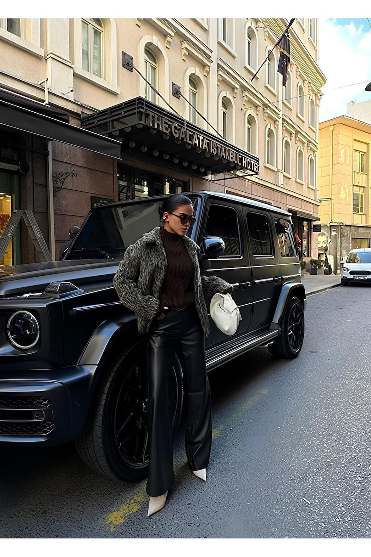 Kadın Premium Şık Suni Kırçıllı Leopar Desen Astarlı Ceket Mont