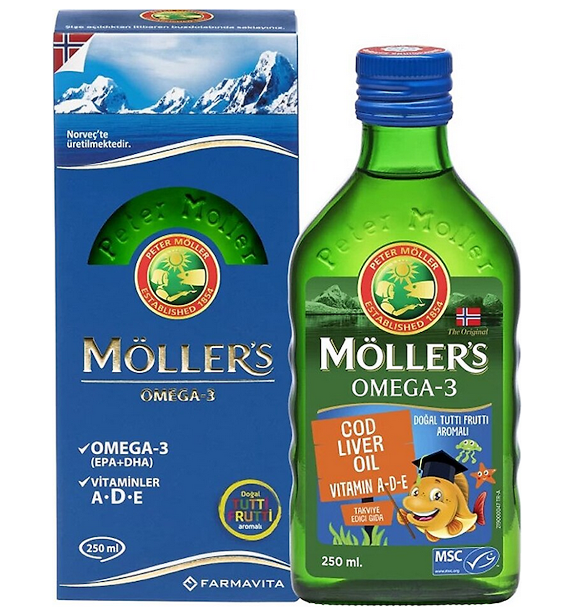 Möller's Omega 3 Balık Yağı Tutti Frutti Aromalı 250 ml