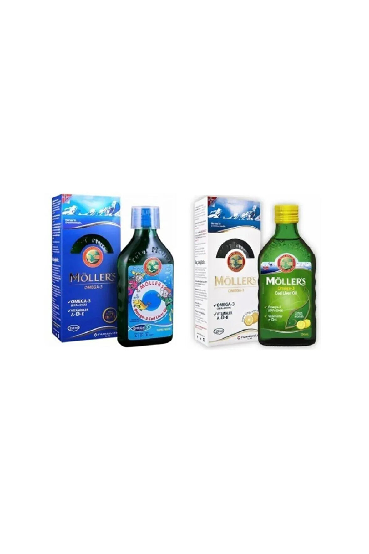 Möller s Omega3 Balık Yağı TUTTI-FURUTTI & LİMON AROMALI 2 Li SET