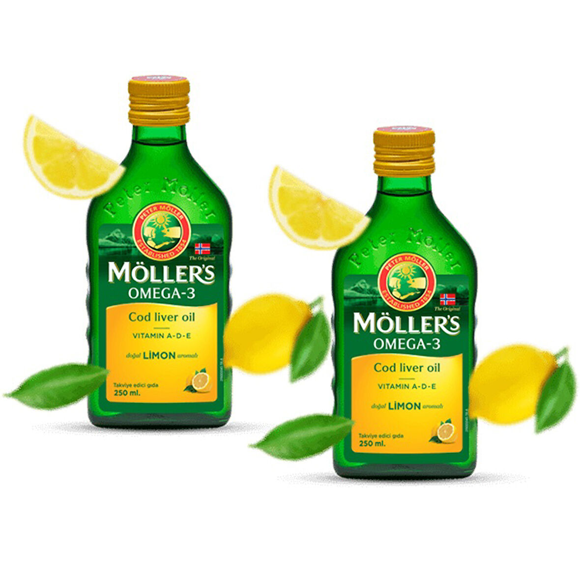 Möller's Omega 3 250 ml Balık Yağı Limon Aromalı 2 Adet