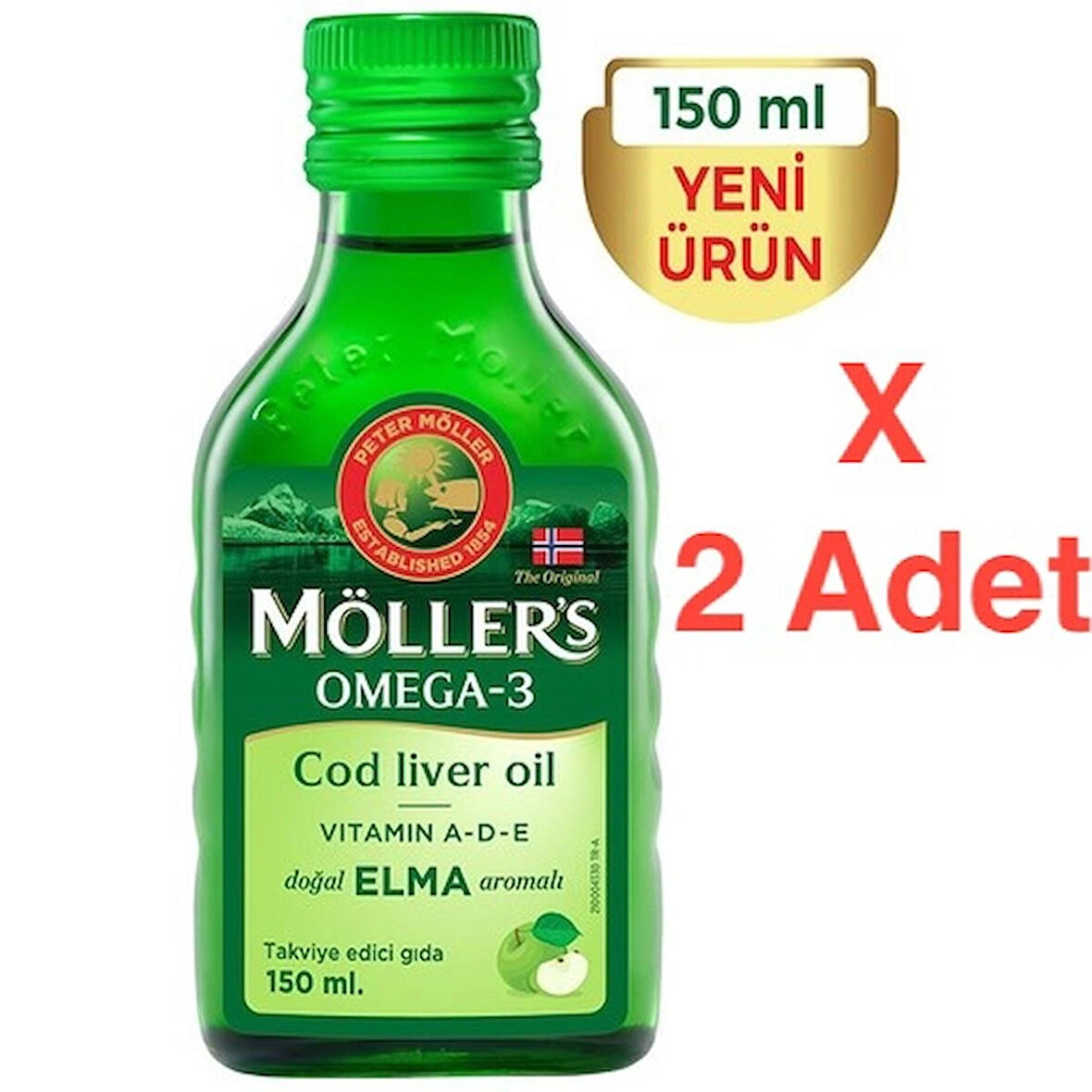 Möllers Balık Yağı Şurubu Elma Aromalı 150 ml x 2 Adet