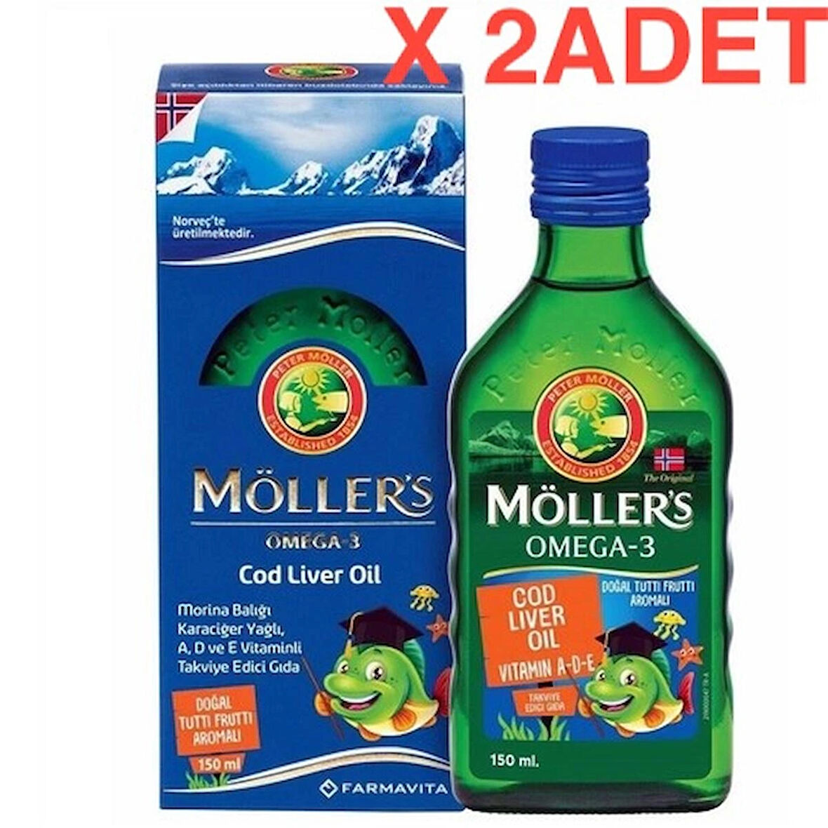 Möllers Omega-3 Balık Yağı Şurubu Tutti Frutti 150 ml - 2 Adet