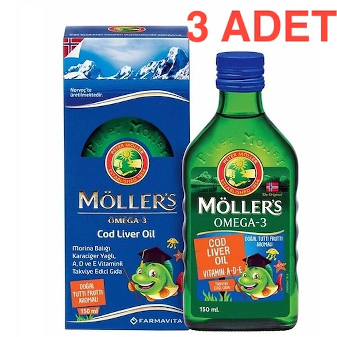 Möllers Omega-3 Balık Yağı Şurubu Tutti Frutti 150 ml - 3 Adet