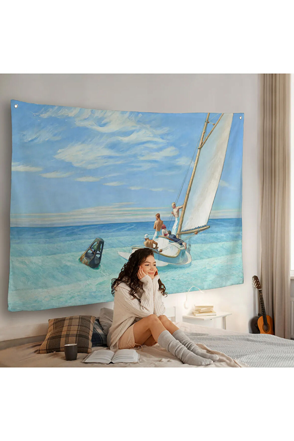 Edward Hopper - Ground Swell Yelkenli Duvar Örtüsü-7077