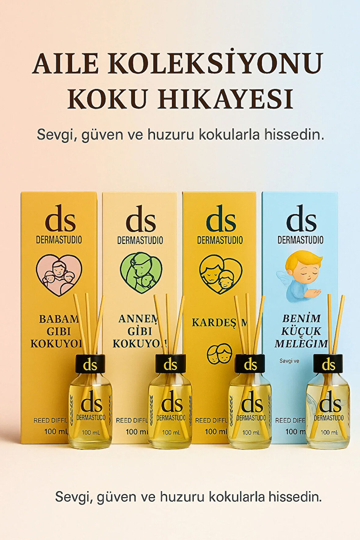 Aile Koleksiyonu Oda Kokusu 100ml – Babam, Annem, Kardeşim, Küçük Meleğim (Erkek)