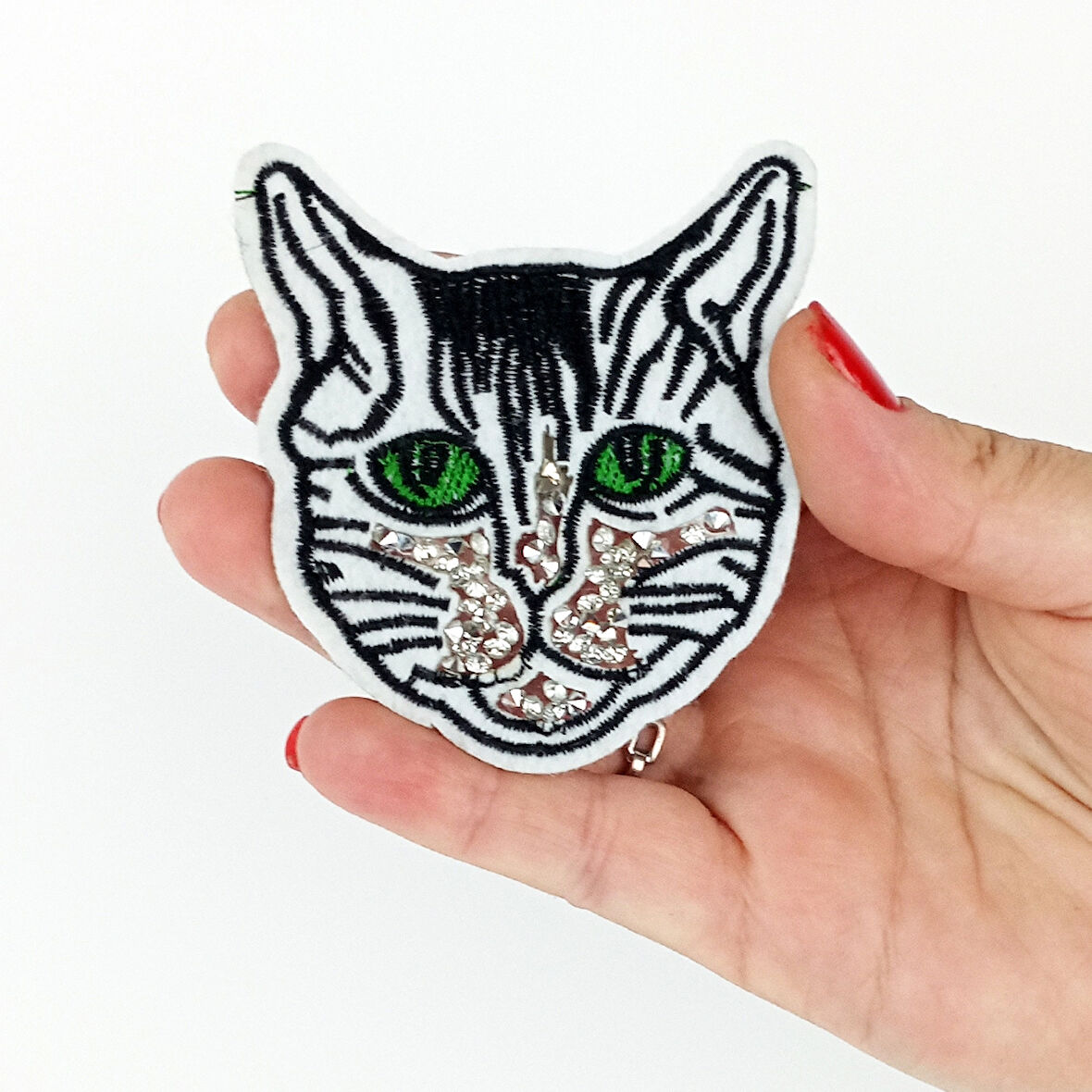 Woodycord Yeşil Gözlü Kedi Toka