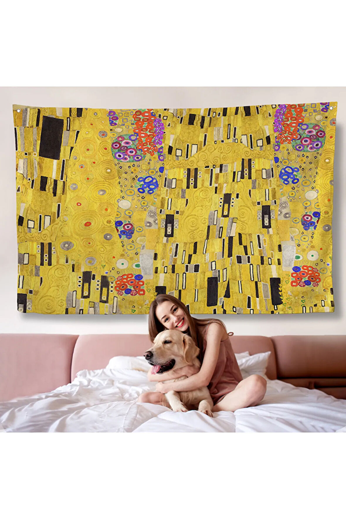 Gustav Klimt - Öpücük Duvar Örtüsü-7085