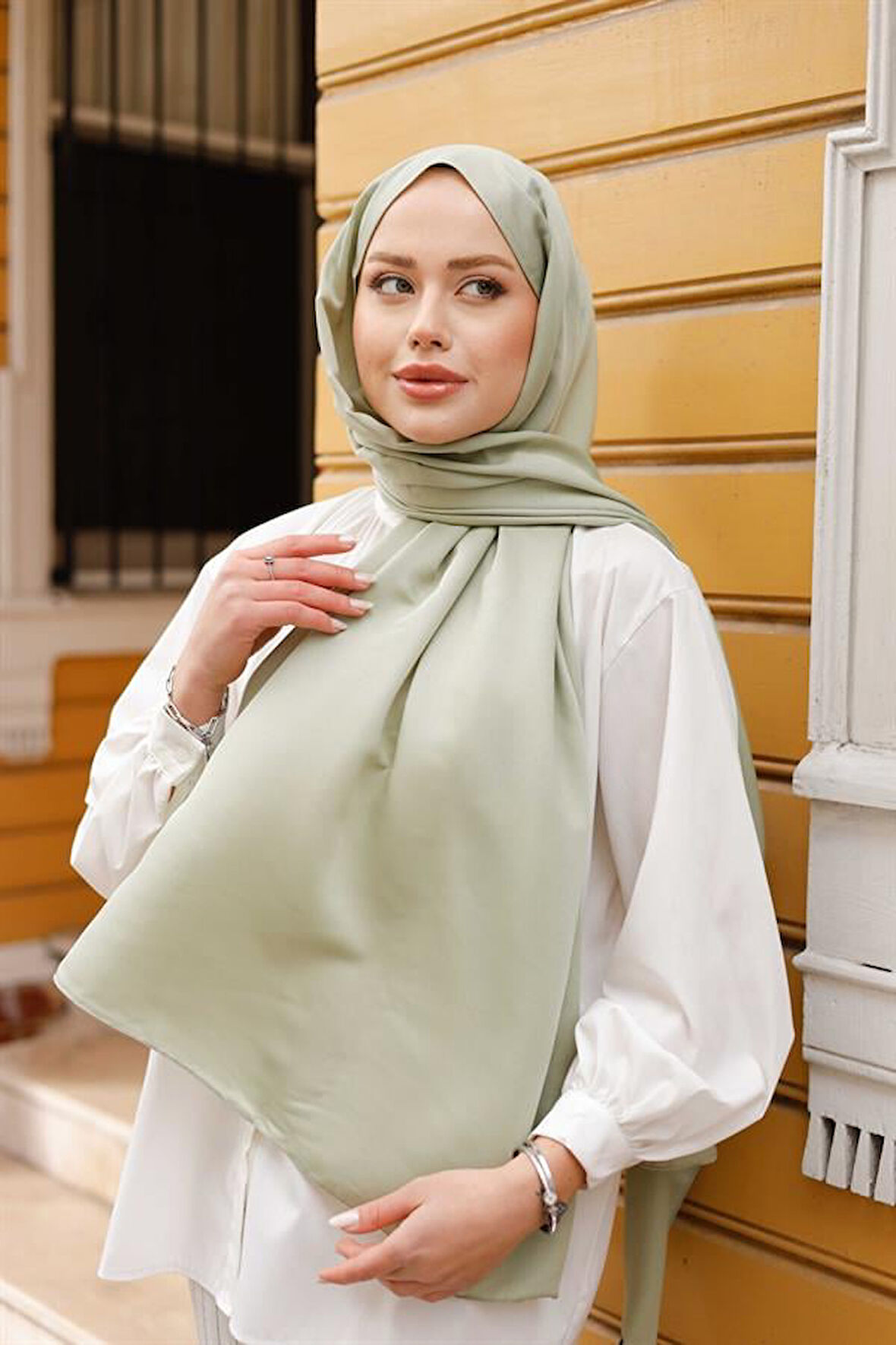 Line Soft Şal Yeşil