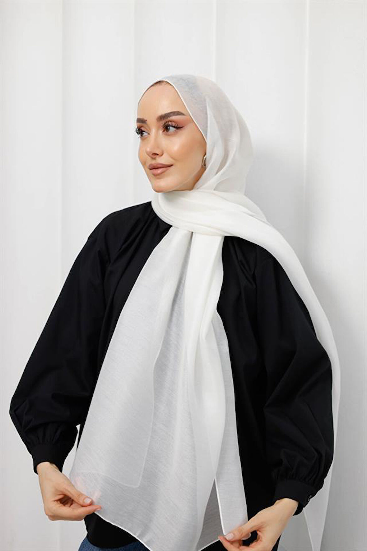 Abiye Şal Beyaz