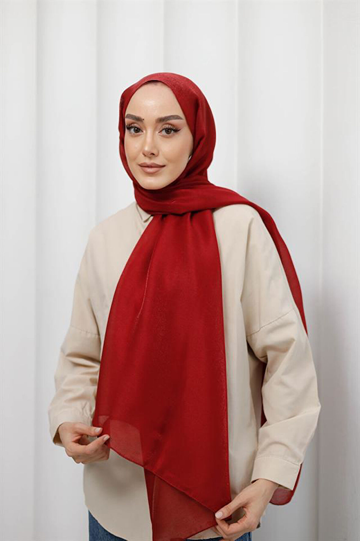 Abiye Şal Koyu Kırmızı