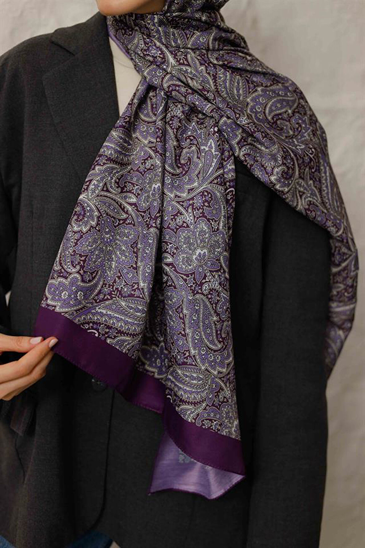 Etnik Desen Larisa Şal Mor