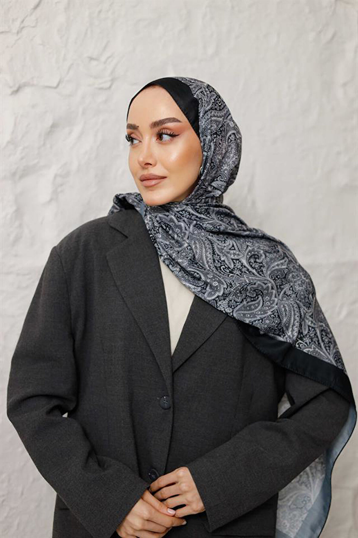 Etnik Desen Larisa Şal Antrasit