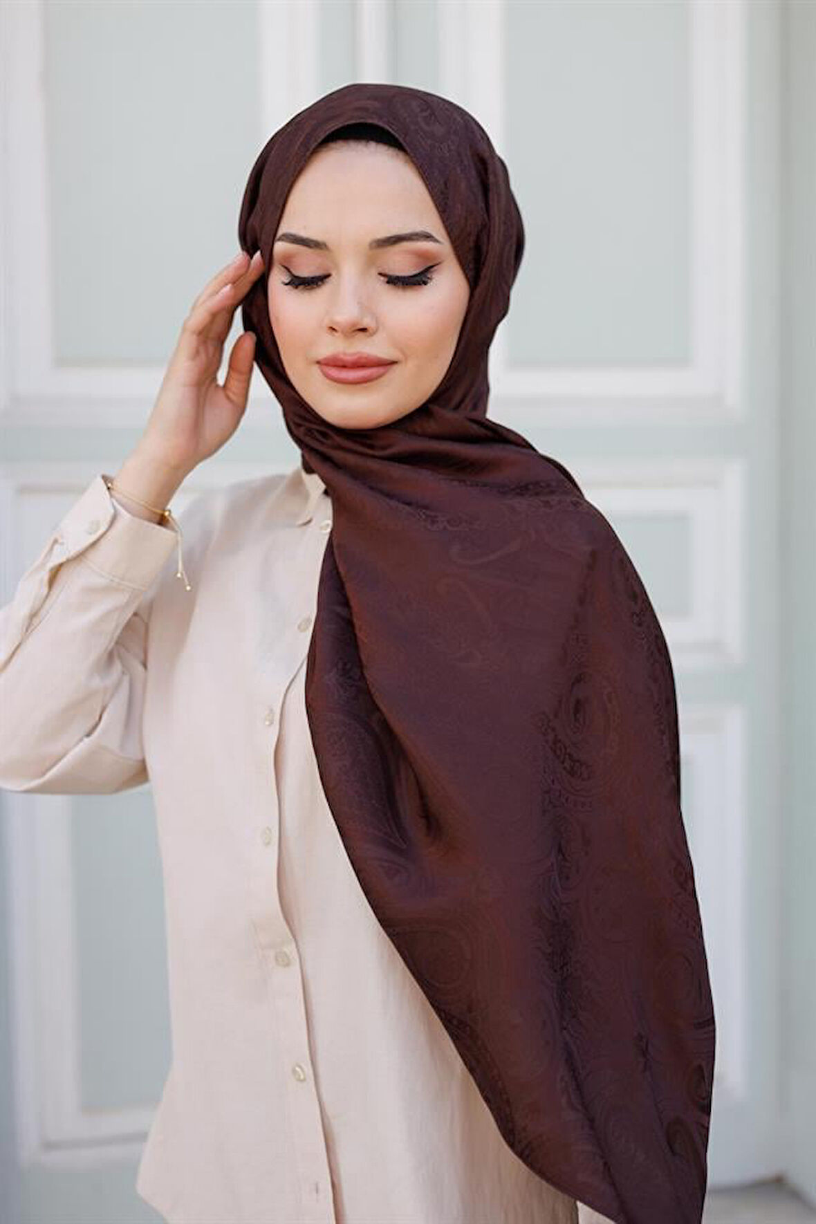 Etro Desen Premium Şal Kahve